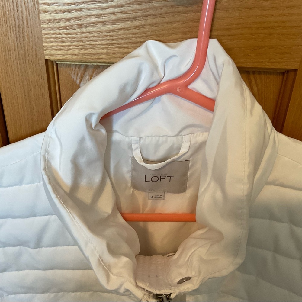 LOFT Cream Quilted Jacket